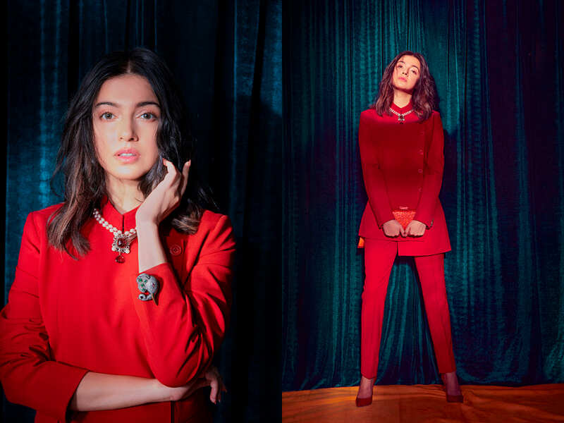 Divya Khosla Kumar looks drop-dead gorgeous in a red bandhagala suit