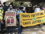 Youth activists protest to demand action against the climate change