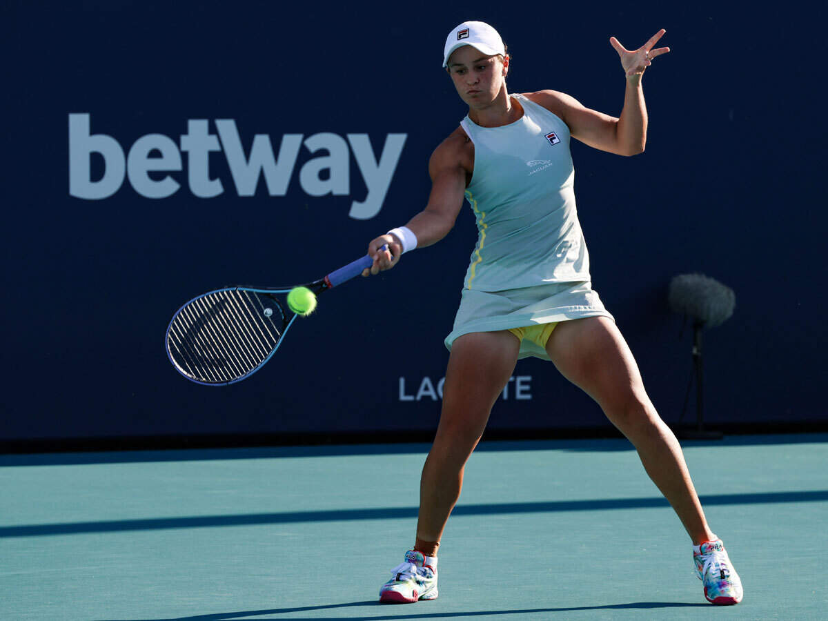 Ashleigh Barty saves match point to escape Miami opening upset | Tennis  News - Times of India