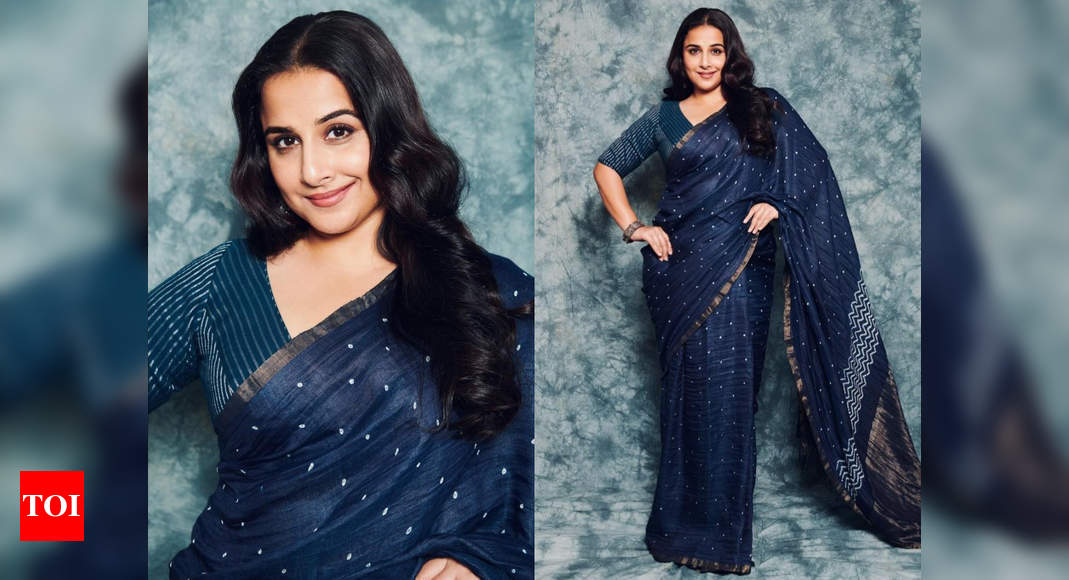 Vidya's naturally dyed indigo sari is gorgeous