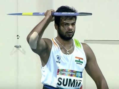National Para Athletics: Sumit Antil betters his own world record in F44 javelin throw