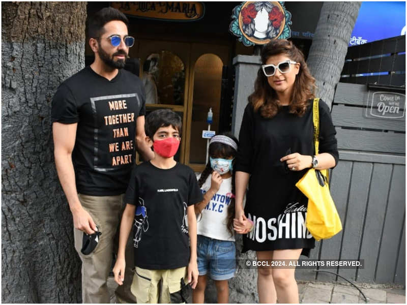 Ayushmann Khurrana enjoys a family lunch outing with wife Tahira Kashyap and kids