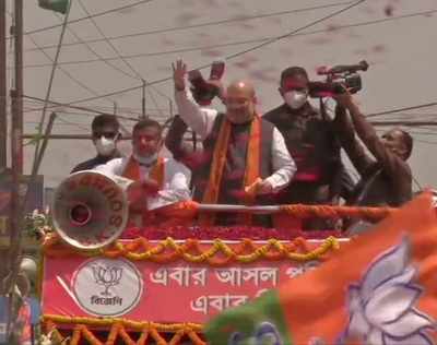 Amit Shah holds roadshow in Nandigram amid 'Jai Shri Ram' chants