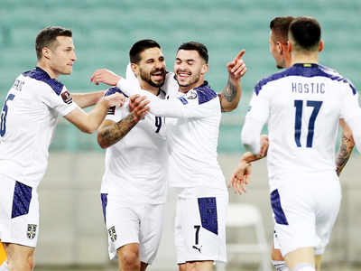 Aleksandar Mitrovic double gives Serbia 2-1 win at Azerbaijan
