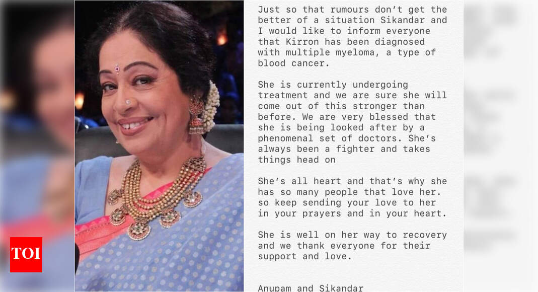 Kirron Kher diagnosed with multiple myeloma: Know all about the signs and symptoms - Times of India