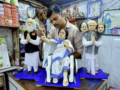 In fierce Bengal contest, Howrah shop has 'sweet' statuettes of PM Modi, Mamata