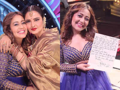 Bollywood’s evergreen diva Rekha gifts a hand-written note to Neha Kakkar and Rohanpreet; writes ‘Wishing you more love than your heart can contain’