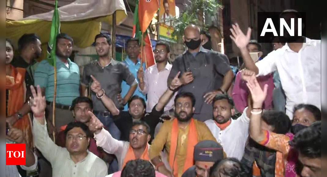 West Bengal Election 2021: BJP Workers Protest In Front Of EC Office In ...