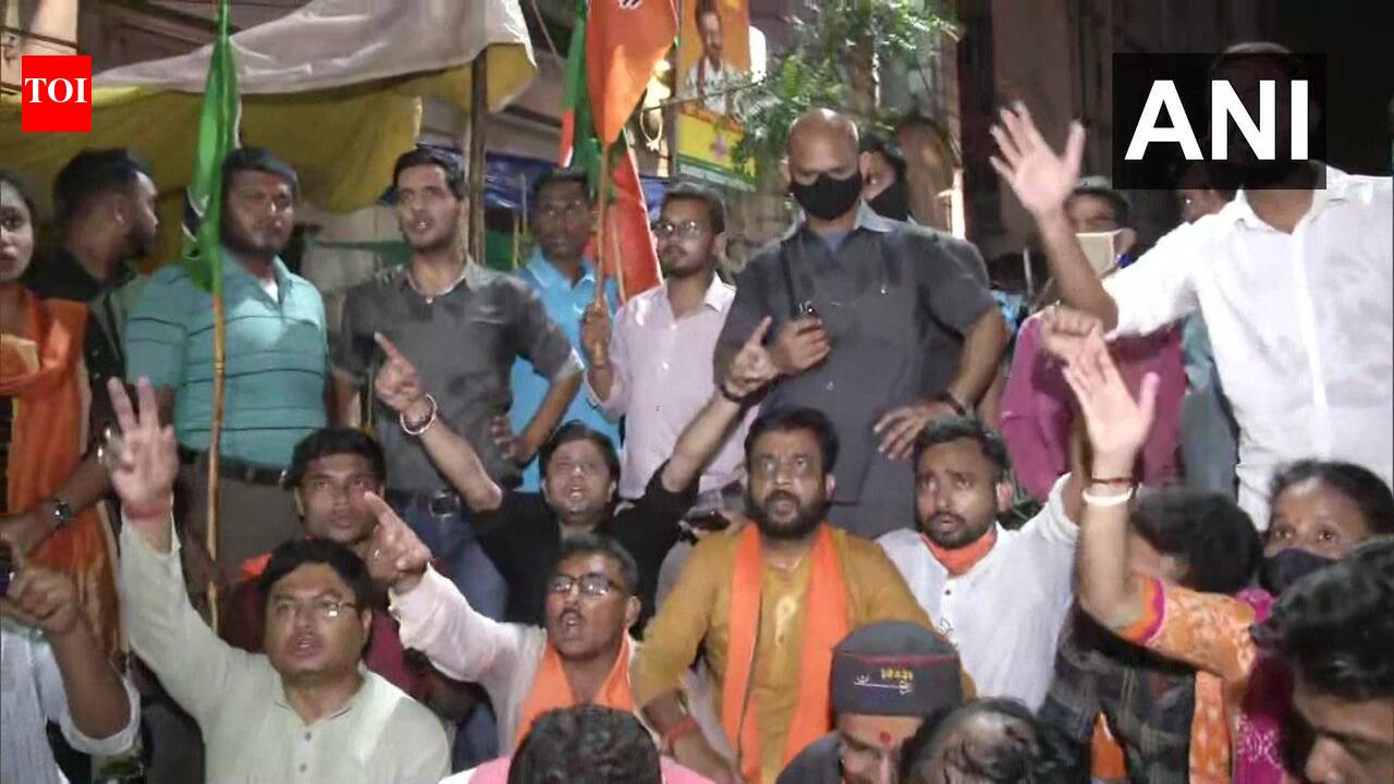 West Bengal election 2021: BJP workers protest in front of EC office in ...
