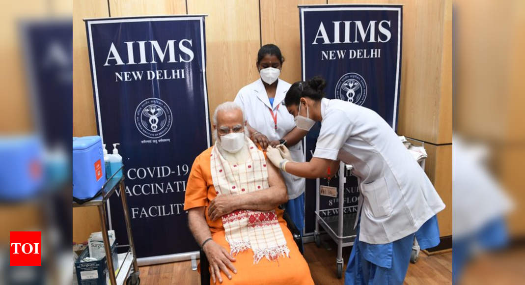 PM Modi takes second dose of Covid vaccine at AIIMS, Delhi |  India News