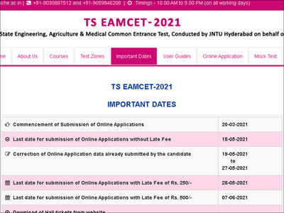 TS EAMCET Important Dates