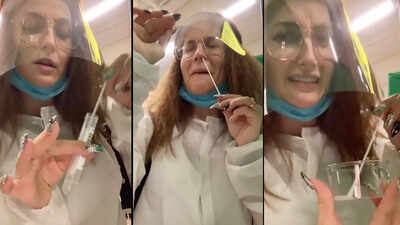 Watch: Elli AvrRam takes her own coronavirus test in Sweden
