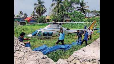 Chopper carrying NRI businessman and Lulu Group chairman M A Yusuff Ali belly-lands in Kochi marsh