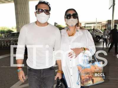 WATCH: Govinda makes his FIRST public appearance after recovering from COVID; gets papped at the airport with wife Sunita Ahuja