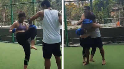 Ira Khan and her boyfriend Nupur Shikhare's kickboxing session ends with laughs and hugs