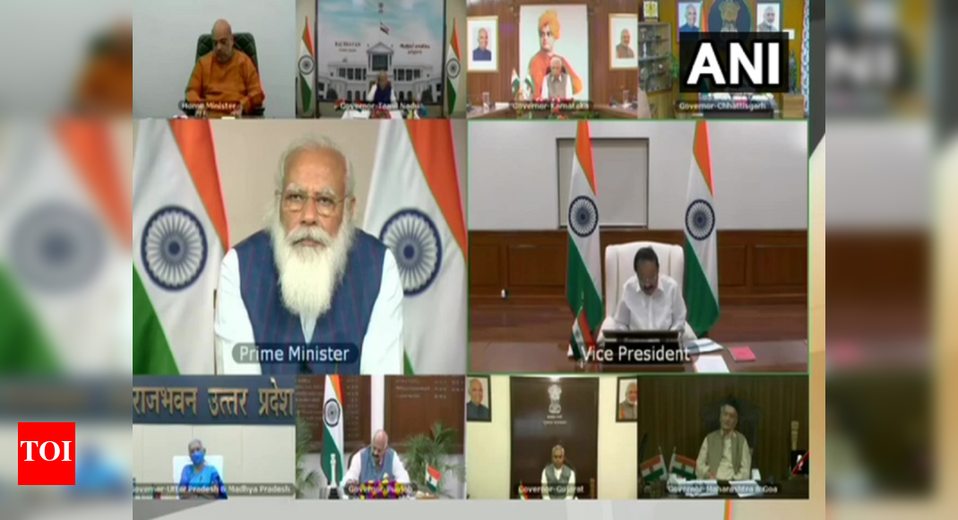 PM Modi interacts with governors, says govt committed to ensuring adequate availability of vaccines - Times of India