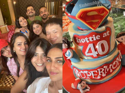 Anita Hassanandani cuts ‘hottie at 40’ birthday cake with hubby Rohit Reddy and friends Ekta, Krystle, Surbhi, Karan-Ankita and Aditi; see pics