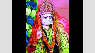 UP: In this temple, goddess Durga wears mask