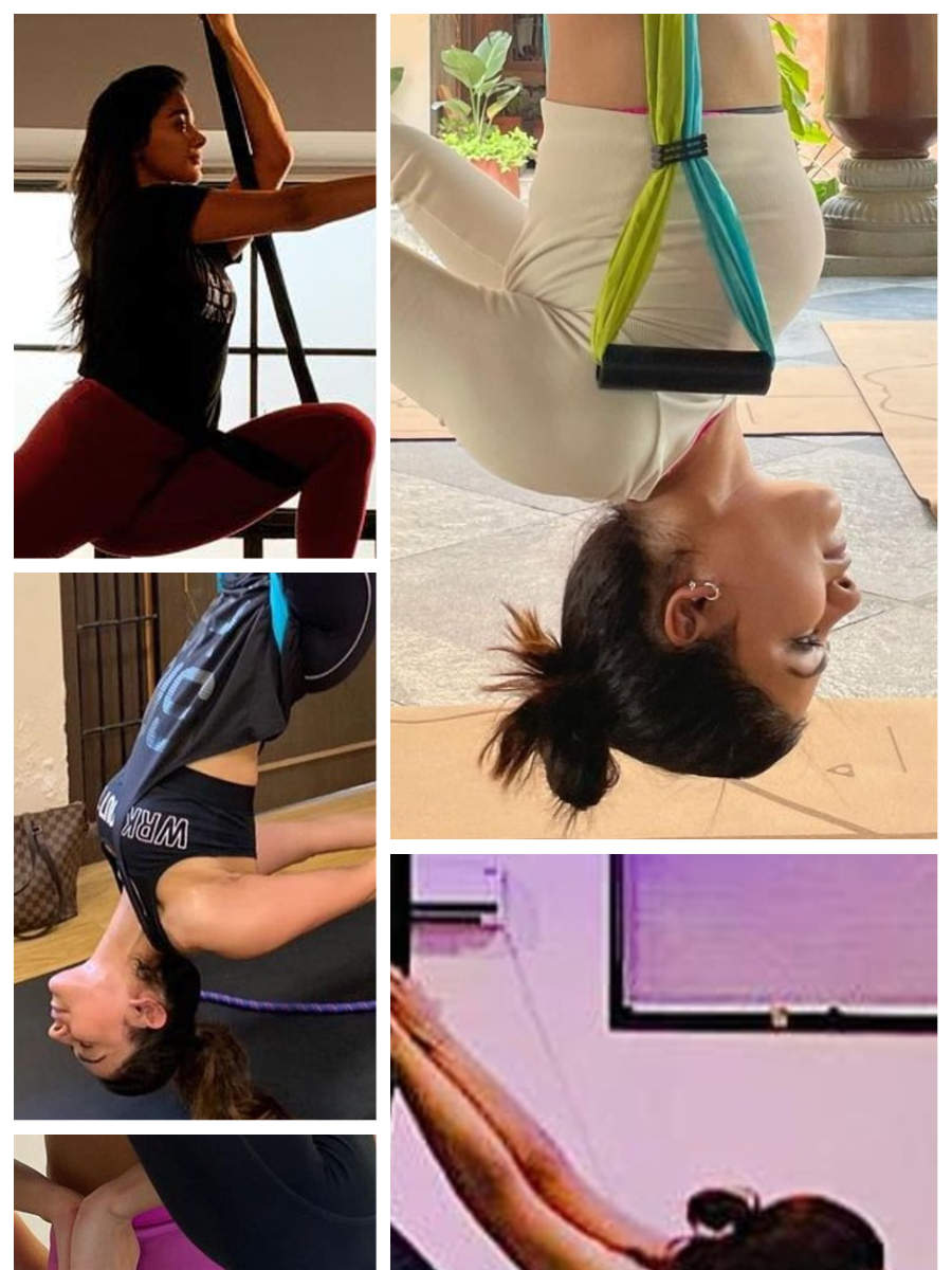 Tollywood divas who practice aerial yoga