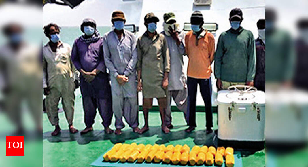 Eight Pakistanis held with 30 kg of heroin off Gujarat | Ahmedabad News ...
