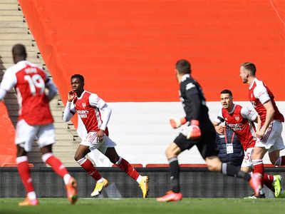 Nketiah's stoppage-time strike denies Fulham first win at Arsenal