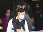 Pictures of Anushka Sharma holding little Vamika as she arrives in Mumbai with hubby Virat Kohli go viral