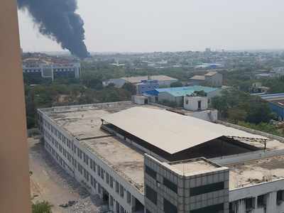 Raging Industrial Fire and Chemical Smoke Released