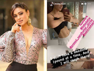 Shweta Tiwari reveals her fitness goal as she shows off her sleek abs; writes, “I don’t have a deadline! 1 pound at a time..”