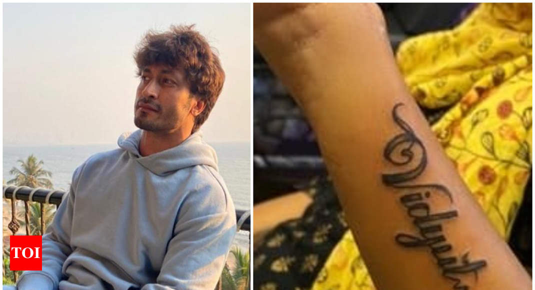 A super crazy Vidyut Jammwal fan gets a tattoo with Vidyuts name on her  forearm  Hindi Movie News  Times of India