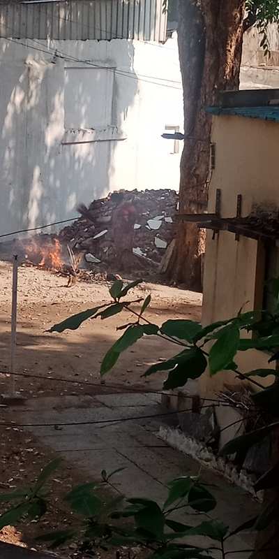 burning of garbage continues in Red Cross compound
