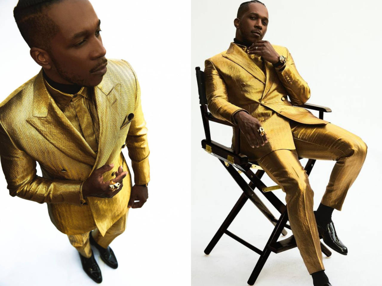 Leslie Odom Jr.'s Brioni suit is made of 24k gold - Times of India