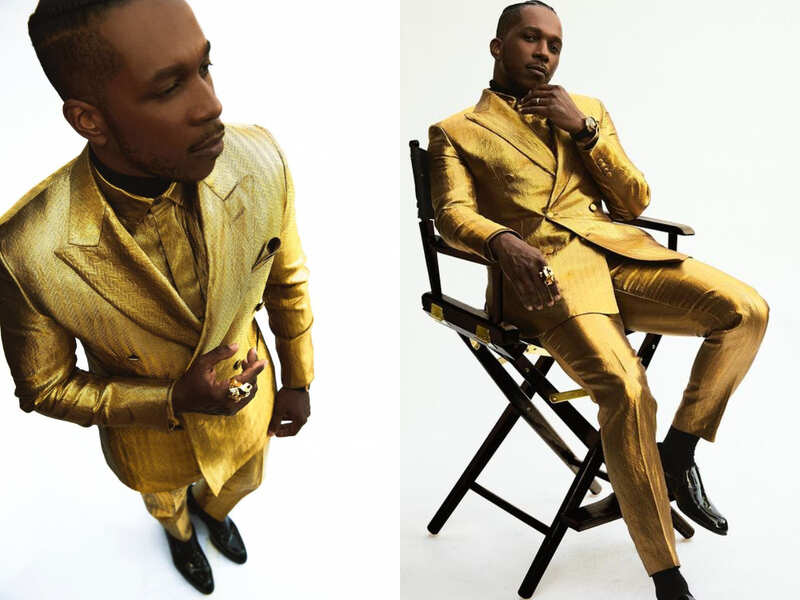 Leslie Odom Jr.'s Brioni suit is made of 24k gold