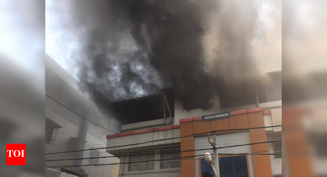 Fire in Kochi Fire breaks out at multistorey building in Kochi