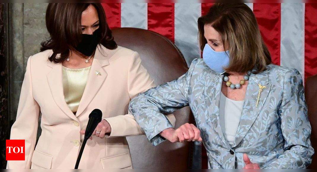 'It's about time:' In historic first, two powerful women flank US president