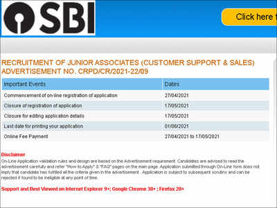 SBI Clerk Recruitment 2021: Apply for 5000 Junior Associates posts, check direct link here