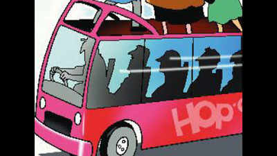 Three hurt as bus overturns in Kodad