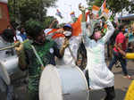 These pictures show the victory celebration of TMC workers in West Bengal