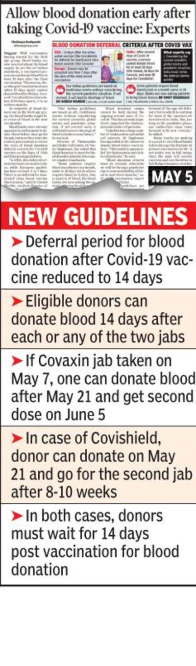 Now, donate blood after 14 days of your Covid-19 jab  Nagpur News 