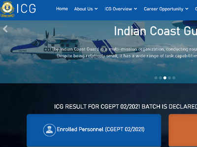 Indian Coast Guard result 2021 released for Navik (GD & DB), Yantrik posts @joinindiancoastguard.cdac.in