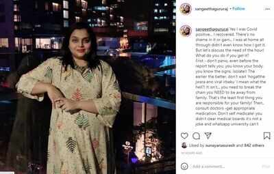 No shame in saying I had COVID: Sangeetha Gururaj