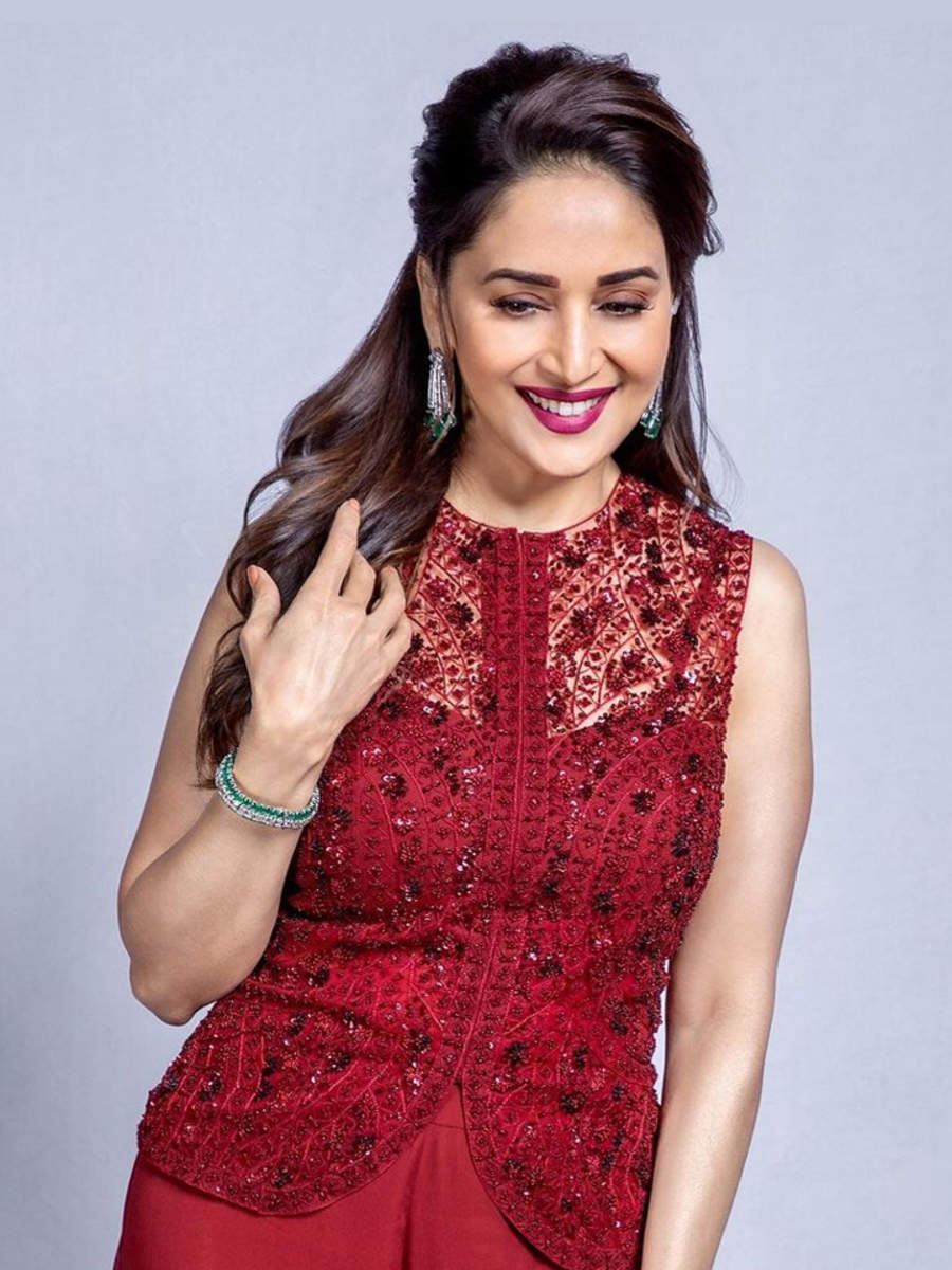 Madhuri Dixits Ravishing Red Looks Times Of India