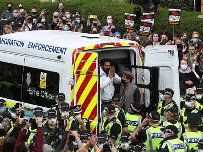 2 Indian men freed from detention van after protest in Scotland