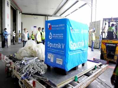 A shipment of Sputnik V vaccine ready to load in a plane to distribute to various places, at GMR Hyderabad Air Cargo. (ANI)