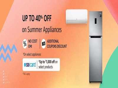 Save more on summer appliances like air conditioners, refrigerators, fans, and air coolers on Amazon