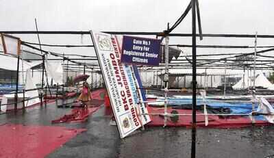 BKC jumbo vaccine centre damaged by strong winds caused by Tauktae
