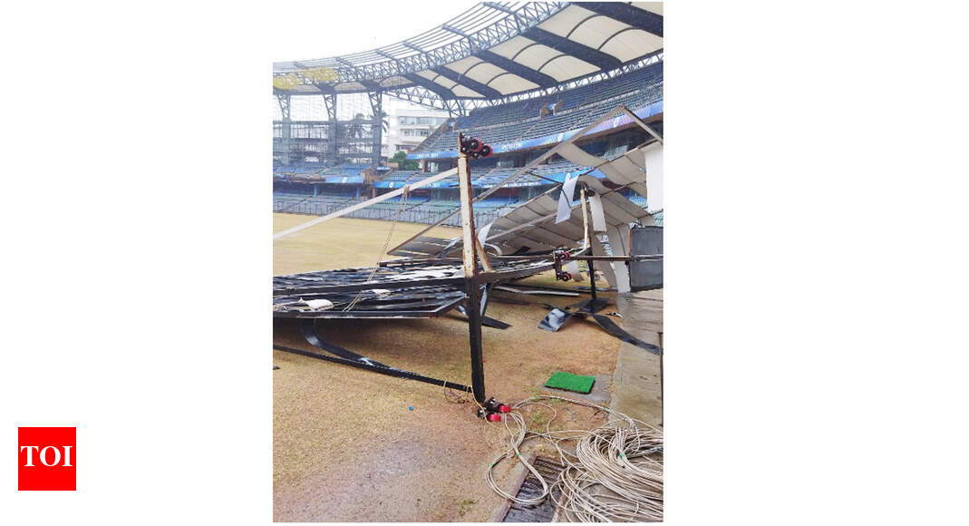 Cyclone Tauktae: Sightscreens fall at Wankhede Stadium, BKC