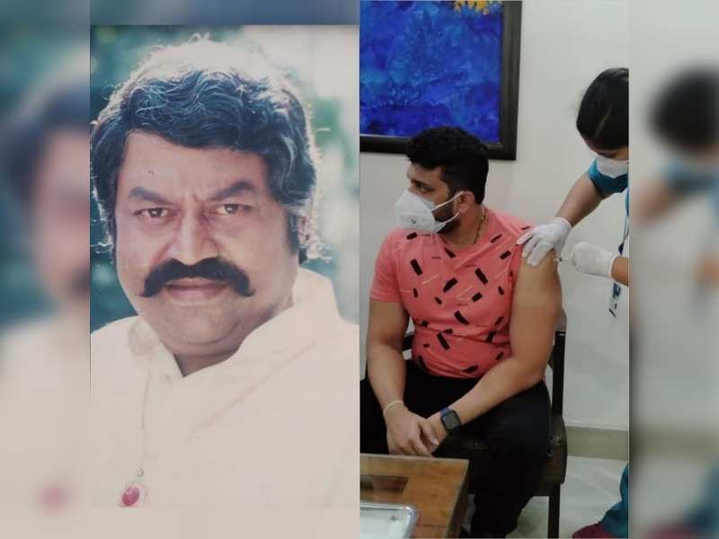 Srujan Lokesh remembers his late father on his birth anniversary by taking  his first jab of Covid-19 vaccine | Kannada Movie News - Times of India