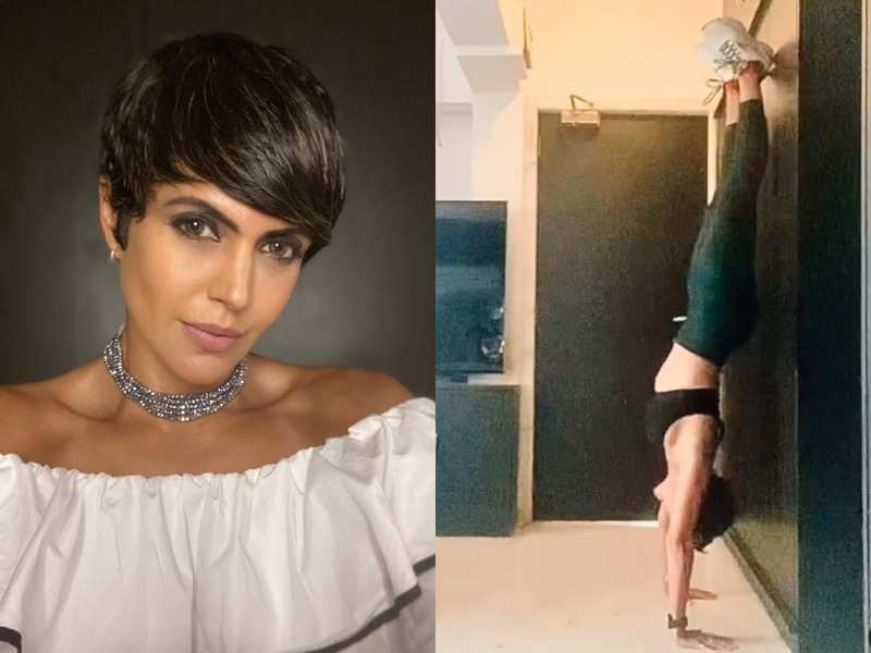 Mandira Bedi performs 10 headstands in a row in her new workout video; watch