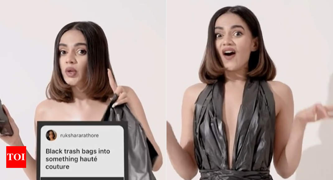 Influencer calling her garbage bag dress 'haute couture' irks