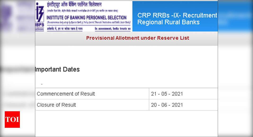 Ibps Clerk Reserve List Allotment